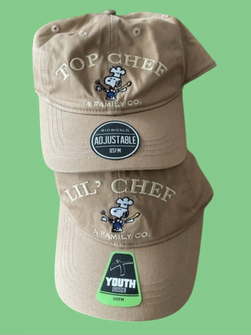 Peanuts Snoopy Top Chef & Lil' Chef Adjustable Caps